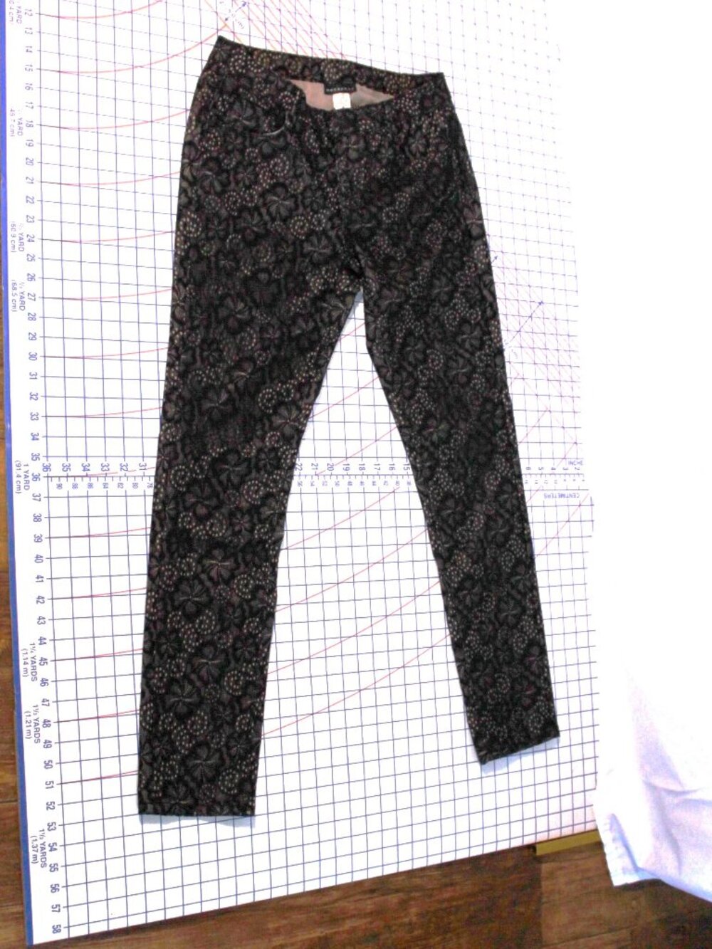 Metaphor Black Floral Lace Overlay Jeans, Size 8